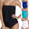 Plus Size Backless Strapless One Piece Swimsuit