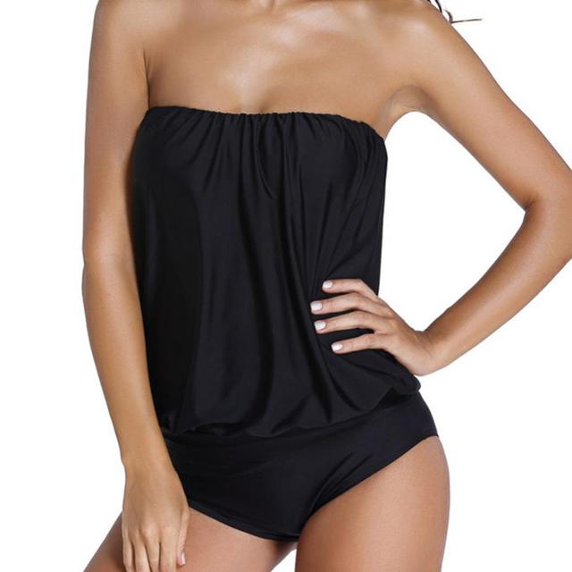 Plus Size Backless Strapless One Piece Swimsuit